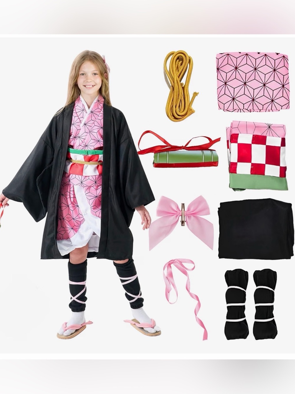 Nezuko Halloween Costume with Matching Accessories girls 10/12 years old